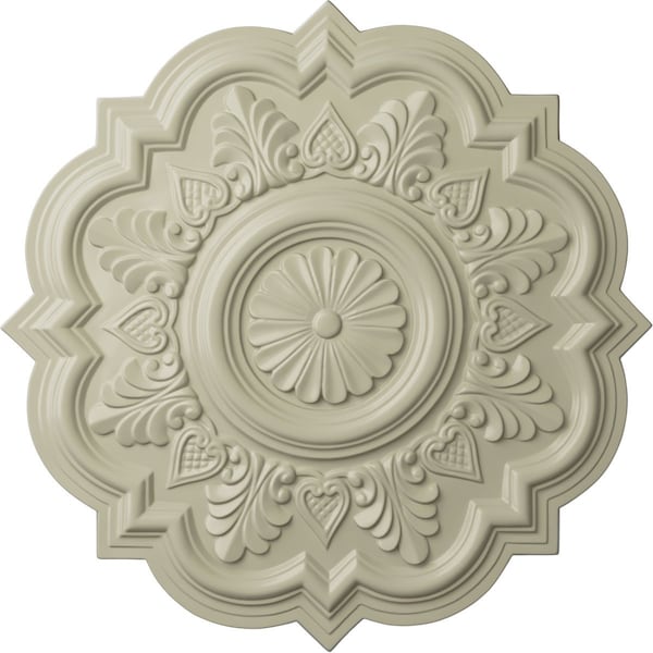 Ekena Millwork Deria Ceiling Medallion (Fits Canopies up to 6"), Hand-Painted Clear Yellow, 20 1/4"OD x 1 1/2"P CM20DRCYF - main